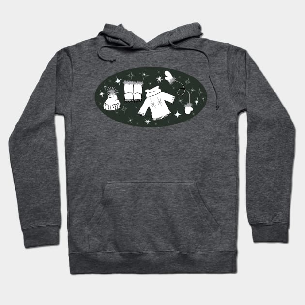 Winter weather snow lover cartoon illustration Hoodie by Angel Dawn Design